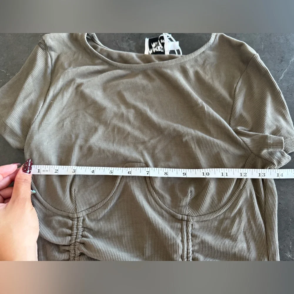 Princess Polly Khaki Stormi Top - Picture 3 of 5